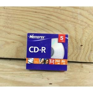 New Memorex CD-R 52X 700 MB 80 Min 52x 5 Pack Blank Media 2007